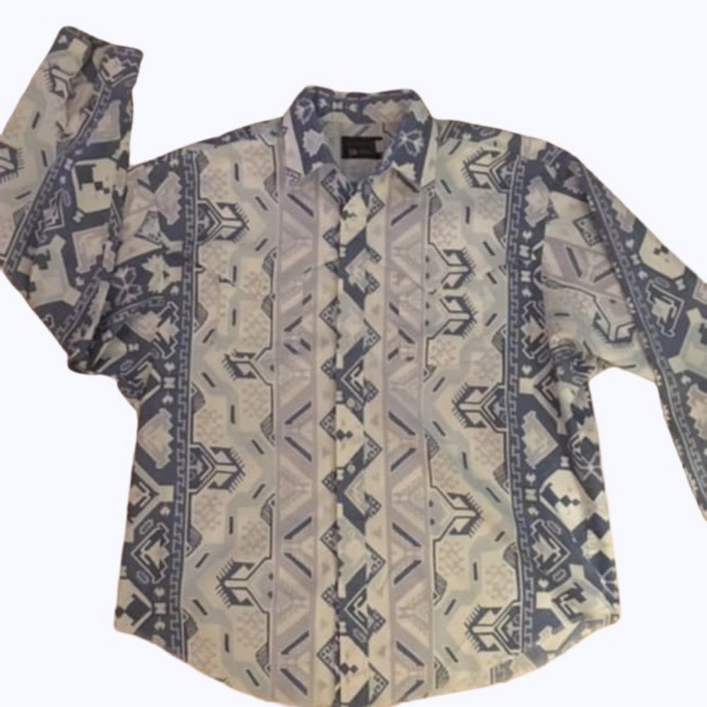 Panhandle Slim Vintage Shirt Jacket 1980s Aztec XL